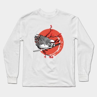 Sunset Samurai Budgie Warrior Long Sleeve T-Shirt